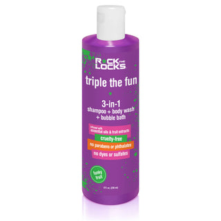 Rock the Locks Triple the Fun 3-in-1 Shampoo, Body Wash & Bubble Bath