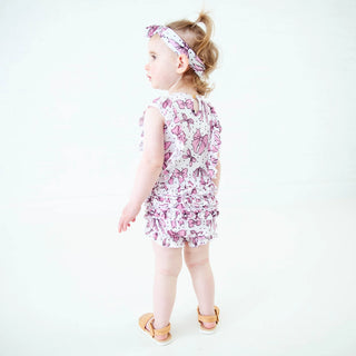 All Tied Up Bamboo Bubble Romper – Pink Bows