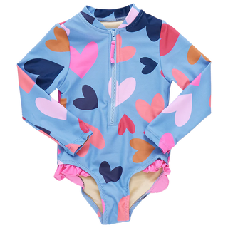 Girls Arden Suit - Multi Tossed Hearts