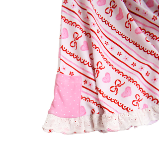 Hallie Button Dress for Valentines Day