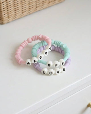 Bitzy Bands Silicone Teething Rings – Friendship Bracelet Inspired Baby Teethers (Set of 3)