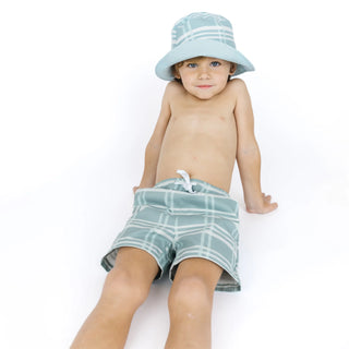 Blue Plaid Reversible Bucket Hat