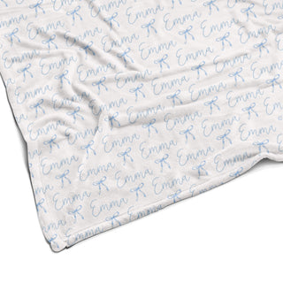 Sugar + Maple Plush Minky Fleece Personalized Blanket | Ballerina Bows