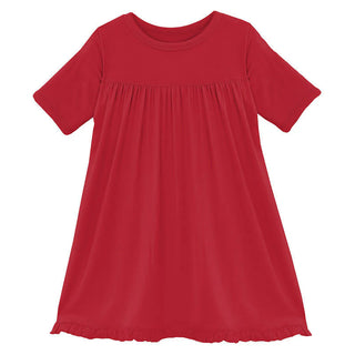 Solid Bamboo Classic Short Sleeve Swing Dress Balloon