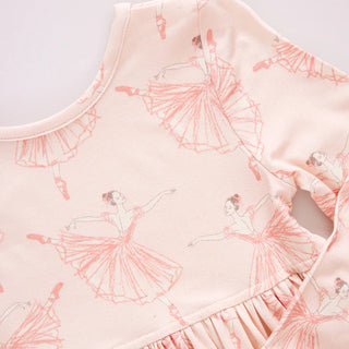 Girls Bamboo Steph Dress - Pink Ballerinas