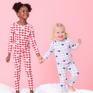 Kids Bamboo PJ Set - Tiny Hearts