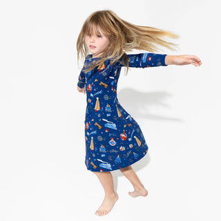 The Polar Express Bamboo Girls' Long Sleeve Dress