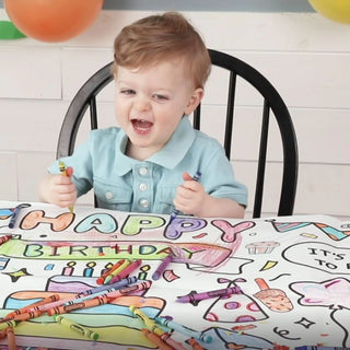 Happy Birthday Coloring Tablecloth