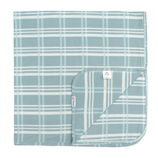 Blue Plaid Luxury Bamboo Blanket