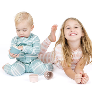 Blue Plaid Bamboo Convertible Footie Romper