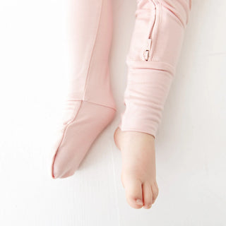 Powder Pink Bamboo Convertible Footie