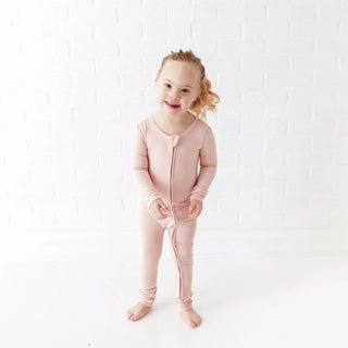 Powder Pink Bamboo Convertible Footie