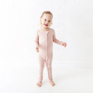 Powder Pink Bamboo Convertible Footie