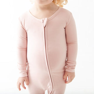Powder Pink Bamboo Convertible Footie