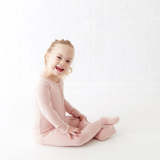 Powder Pink Bamboo Convertible Footie