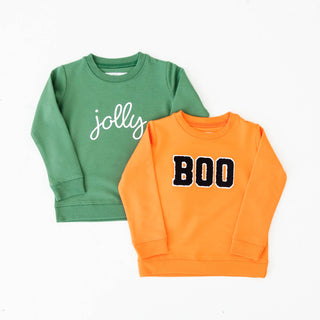 Children’s Jolly/Boo Seasonal Crew Neck Set – Halloween & Christmas Bamboo Sweatshirts