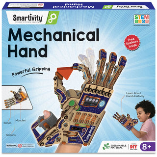 Robotic Mechanical Hand | Build-It-Yourself STEAM Toy | FREE Custom Stickers | 8 + Years