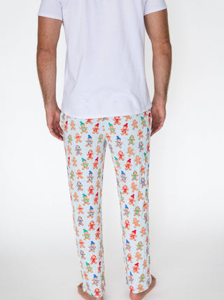 SoftSnooze™ Adult Bamboo Viscose Blue Gingerbread Buddies Pajama Pants