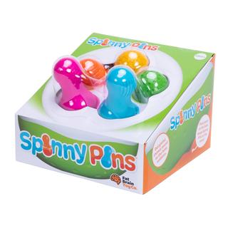 Box of Spiny Pins toy with colorful pins on a white background