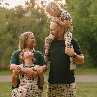 Camp Emerson Two-Piece Bamboo Short Sleeve Kids Pajama Pants Set