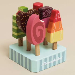 Wooden Ice Lollies &amp; Popsicles Set – 6 Piece Pretend Play Toy