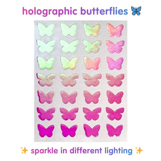 Holographic Butterfly Hydrocolloid Pimple Patches (28 Count) – Cute Acne Spot Stickers for Blemish Care, Oil Absorption & Skin Protection 🦋✨