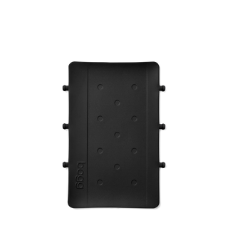 Black rectangular device with multiple small round holes on a white background