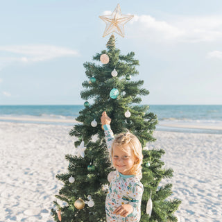 Coastal Christmas Bamboo Long Sleeve Kids Pajama Pants Set