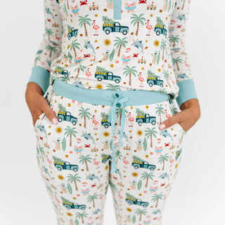 Coastal Christmas Bamboo Women's Jogger Pajama Pants