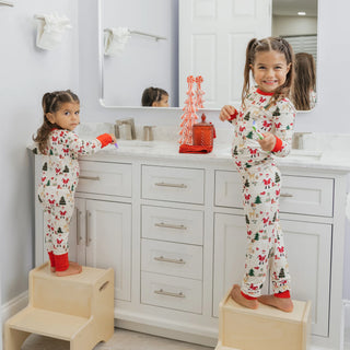 Cozy Christmas Bamboo Long Sleeve Kids Pajama Pants Set