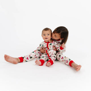 Cozy Christmas Bamboo Long Sleeve Kids Pajama Pants Set