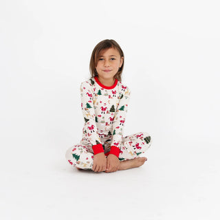 Cozy Christmas Bamboo Long Sleeve Kids Pajama Pants Set