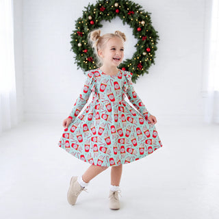 A Cup Of Cheer Long Sleeve Bamboo Twirler Dress