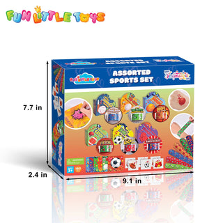 Sports-Themed Valentine Bracelets & Stickers w/Valentines Cards - Set of 30