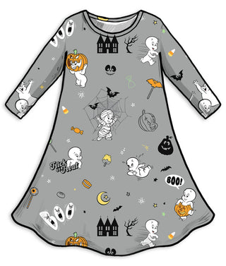 Casper Halloween Bamboo Girls' Long Sleeve Dress