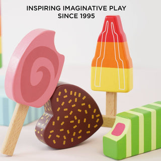 Wooden Ice Lollies &amp; Popsicles Set – 6 Piece Pretend Play Toy