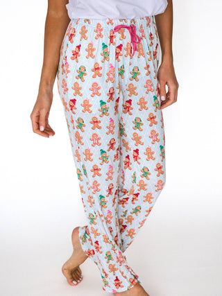 SoftSnooze™ Adult Bamboo Viscose Pink Gingerbread Buddies Pajama Pants