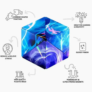 Shashibo® Vapor 2.0 Magnetic Puzzle Cube – Shape-Shifting STEM, STEAM & Sensory Fidget Toy