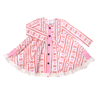 Hallie Button Dress for Valentines Day