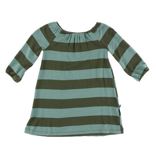 Peasant Dress: Paleontology Fauna Stripe