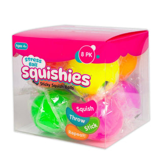 Squishies® Sticky Fidget Stress Balls – 8 Pack