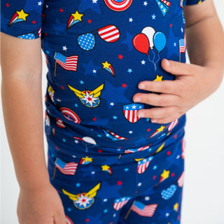 Freedom Flyers Short Sleeve Pajamas with Shorts