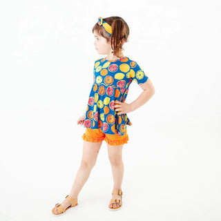 Citrus Got Real Bamboo Twirl Top & Ruffle Shorts Set