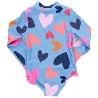 Girls Arden Suit - Multi Tossed Hearts