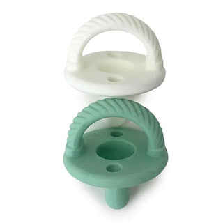 Sweetie Soother™ - Pacifier 2-Pack: Green & White Cables