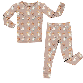 Bamboo Two Piece Pajama Set in Sourdough