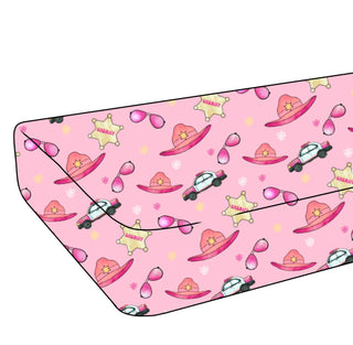 Crib Sheet in Pink Sheriff