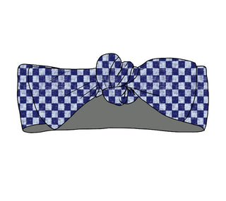 Checkered Police Patrol Headband Bow