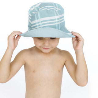 Blue Plaid Reversible Bucket Hat