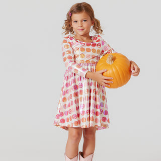 Girls Lame Steph Dress - Pumpkins